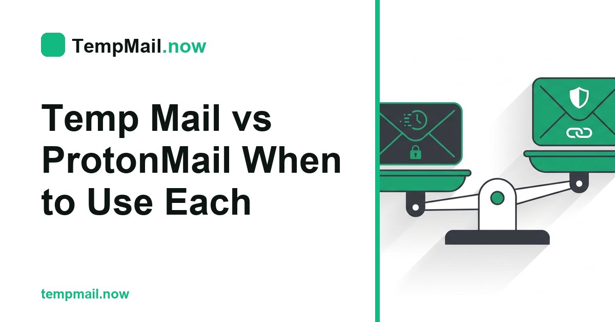 Temp Mail vs ProtonMail When to Use Each
